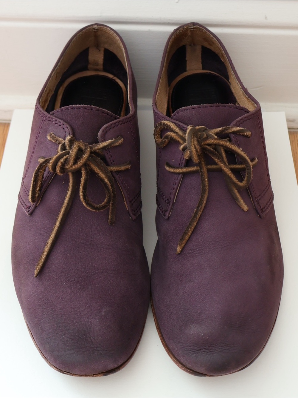 Frye Jillian Purple Suede Leather Oxfords Lace Up Shoes Indie Artsy Quirky 9.5 - Picture 2 of 10